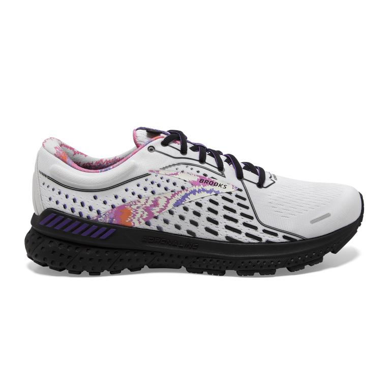 Brooks ADRENALINE GTS 21 Road Running Shoes Mens Canada - White/Black/Ultra Violet (AGE042698)